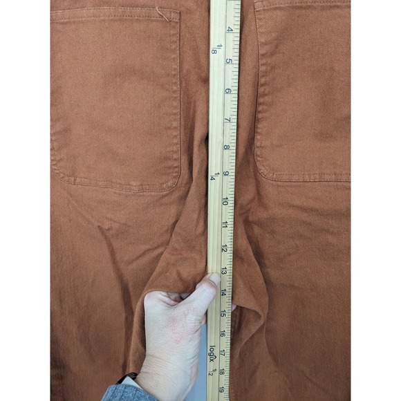 ABLE Francis Wide Leg Pants Womens 10 Rust Orange Cropped High Rise Twill Casual - Picture 8 of 10